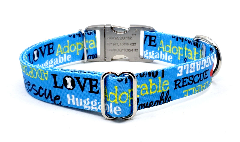 LOVEABLE RESCUE BLUE | DOG COLLAR
