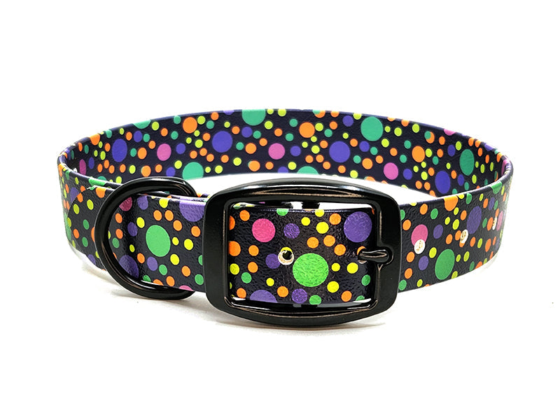 Mardi Gras Dots No-Stink Waterproof Collar