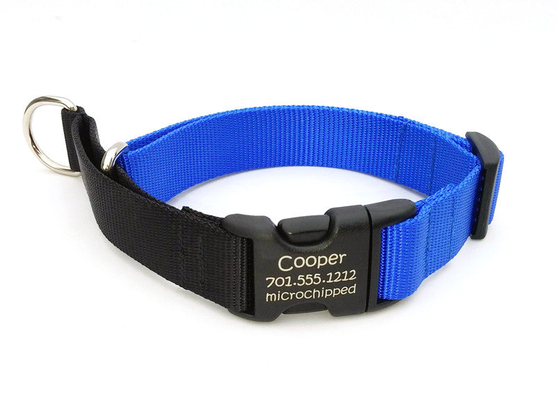 EasySlip Webbing Dog Collar with Laser Marked Personalized Buckle - Flying Dog Collars