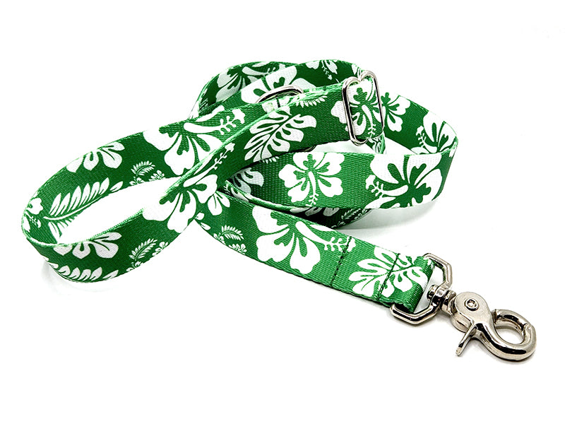 Hawaiian Kelly Green Polyester Webbing Adjustable Handle Leash