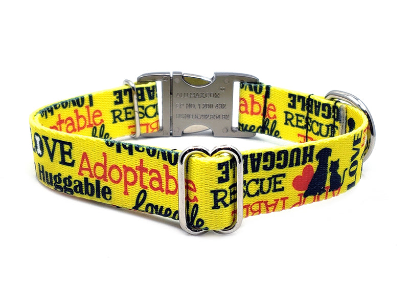 LOVEABLE RESCUE YELLOW | DOG COLLAR