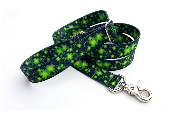 Lucky Clovers & Daisies Polyester Adjustable Handle Leash