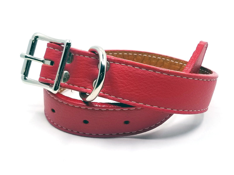 Italian Leather Dog Collar with Laser Engraved Nameplate