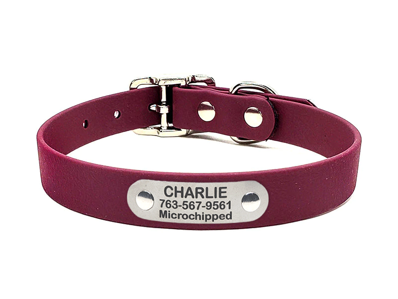 WINE Biothane No Stink Waterproof Collar Flying Dog Collars